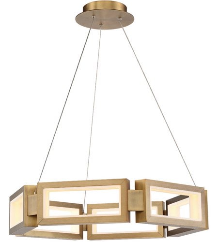 【Modern Forms】アメリカ・デザイン照明「Mies」LED  エイジドブラス（W660×D660×H130mm）