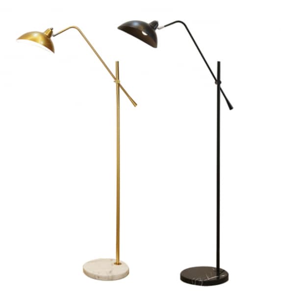 【リーズナブル】デザイン照明フロアライト ブラック／ゴールド（Φ250XH1300-1720mm） 