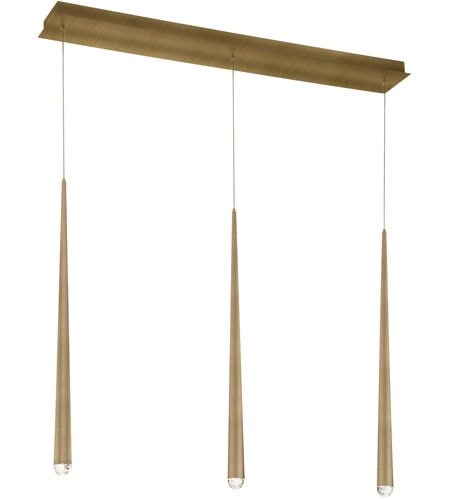 【Modern Forms】アメリカ・デザイン照明 ペンダントライト「Cascade」　LED   エイジドブラス　3灯（W139×D1016×H711mm）