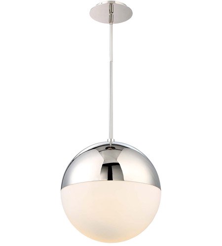 【Modern Forms】アメリカ・デザイン照明 ペンダントライト「Punk」LED   ポリッシュニッケル 1灯（Φ355×H1473mm）