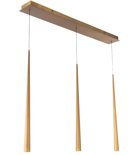 【Modern Forms】アメリカ・デザイン照明 ペンダントライト「Cascade」LED   エイジドブラス 3灯（W139×D1016×H711mm）