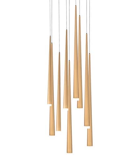 【Modern Forms】アメリカ・デザイン照明 ペンダントライト「Cascade」LED   エイジドブラス 9灯（Φ431×H711mm）