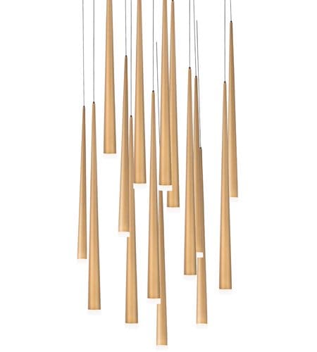 【Modern Forms】アメリカ・デザイン照明 ペンダントライト「Cascade」LED   エイジドブラス 15灯（Φ584×H711mm）