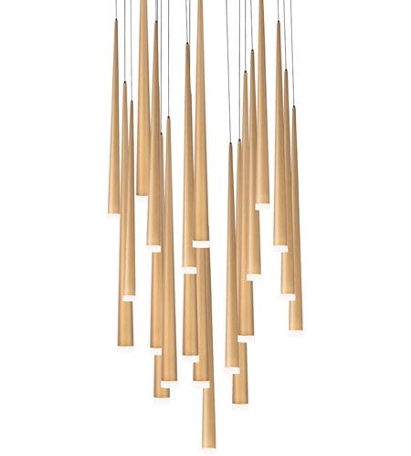 【Modern Forms】アメリカ・デザイン照明 ペンダントライト「Cascade」LED   エイジドブラス 21灯（Φ660×H711mm）