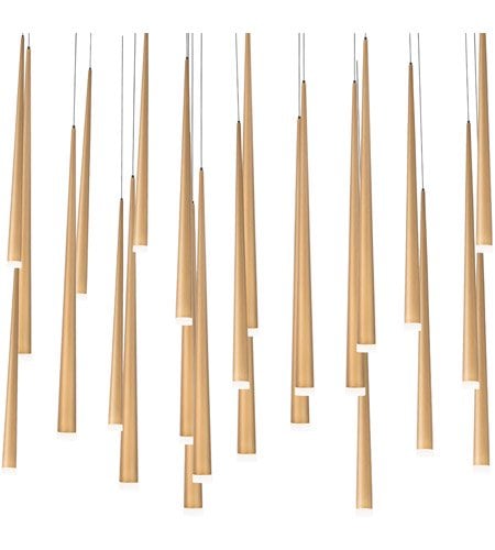 【Modern Forms】アメリカ・デザイン照明 ペンダントライト「Cascade」LED   エイジドブラス 23灯（W304×D1371×H711mm）