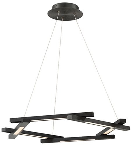 【Modern Forms】アメリカ・デザイン照明 ペンダントライト「Metric」LED   ブラック（W711×D711×H38mm）