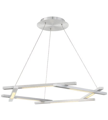 【Modern Forms】アメリカ・デザイン照明 ペンダントライト「Metric」LED   ブラッシュアルミニウム（W965×D965×H38mm）