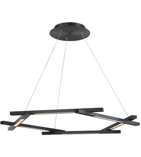 【Modern Forms】アメリカ・デザイン照明 ペンダントライト「Metric」LED   ブラック（W965×D965×H38mm）