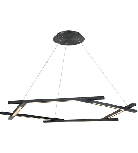 【Modern Forms】アメリカ・デザイン照明 ペンダントライト「Metric」LED   ブラック（W1219×D1219×H38mm）