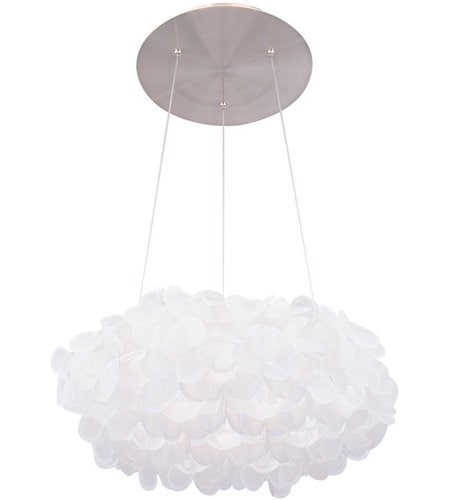 【Modern Forms】アメリカ・デザイン照明 ペンダントライト「Fluffy」LED   ブラッシュドニッケル（W560×D560×H177mm）