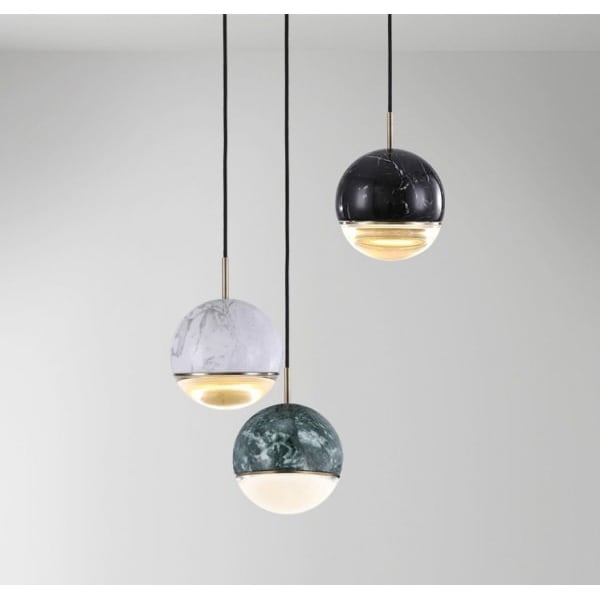 【リーズナブル】北欧ボールデザインペンダントライト ホワイト／ブラック／グリーン（Φ110／Φ160mm） 