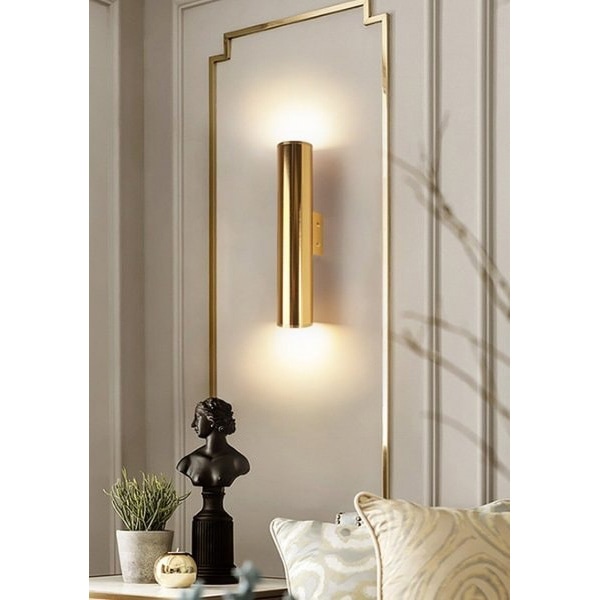 【リーズナブル】【Nordic】 LED デザイン照明 ウォールライト Aタイプ ゴールド （H300～H500mm／Φ60～Φ100mm）