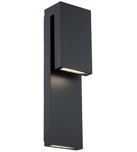 【Modern Forms】アメリカ・ デザイン照明 屋外用 ウォールランプ「Double Down」 LED  ブラック（W127×D101×H457mm）