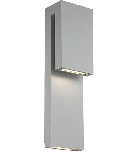 【Modern Forms】アメリカ・ デザイン照明 屋外用 ウォールランプ「Double Down」 LED  グラファイト（W127×D101×H457mm）