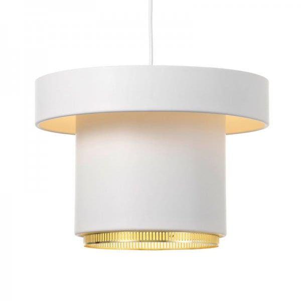 【Artek】「A201 pendant, white - brass」デザイン照明ペンダントライト ホワイト-ブラス(Φ295×H210mm)