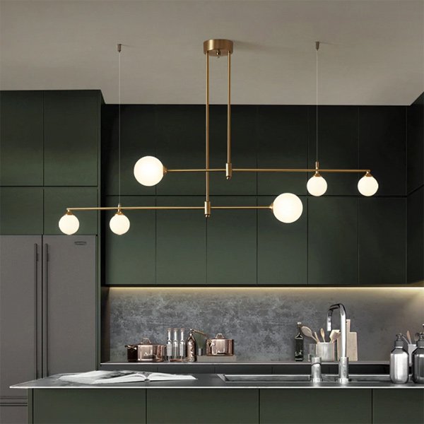 ガラスボールシェードペンダントライト6灯（W1200×H620mm） | EL JEWEL