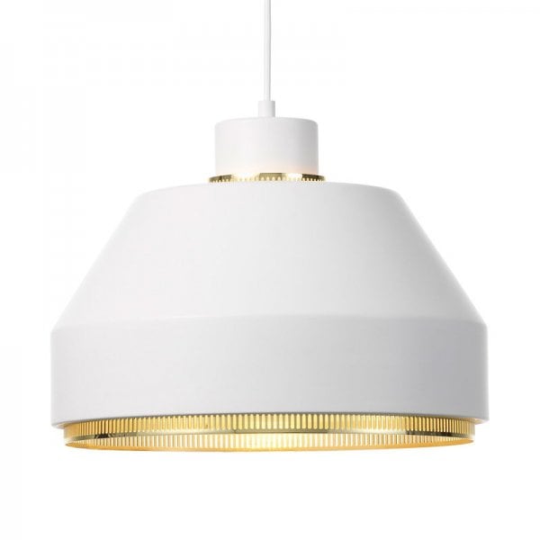【Artek】「AMA 500 pendant, white - brass」デザイン照明ペンダントライト ホワイト-ブラス(Φ315×H235mm)