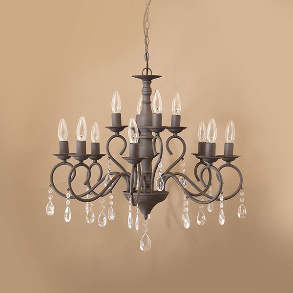 シャンデリア「Bianca ビアンカ」12灯ブラウン（φ620×H600mm）