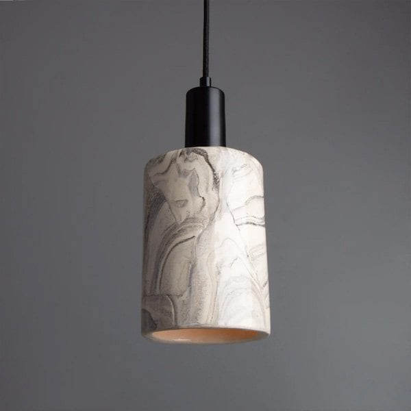 【Mullan】アイルランド・「SENNA」マーブルセラミックペンダントライト1灯・MARBLED（W120×H280mm）