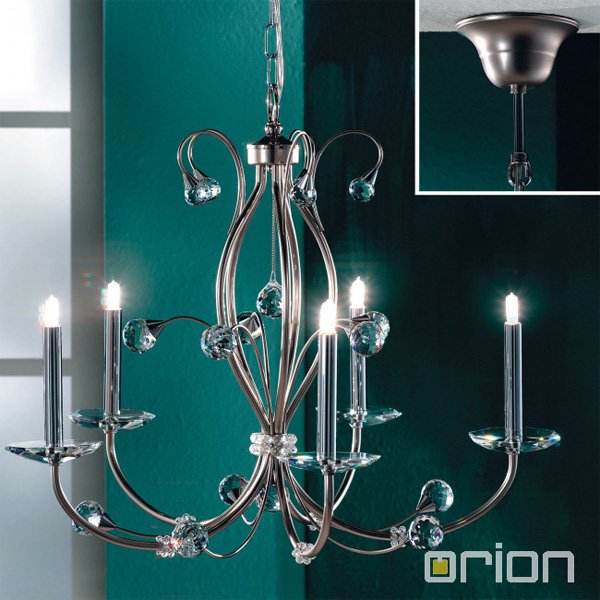 【ORION】クリスタルシャンデリア 5灯 (W600×H530mm)