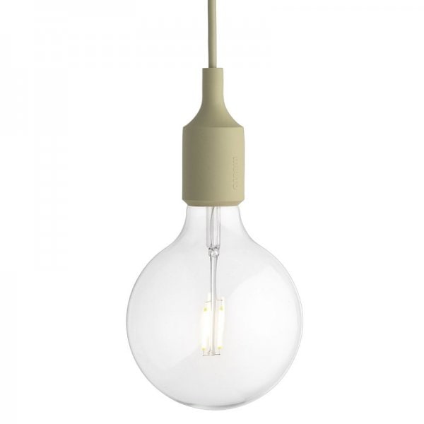 【Muuto】「E27 LED socket lamp, beige green, without canopy」ペンダントライト ベージュグリーン、キャノピー無し（Φ125×H230mm)