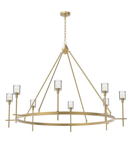 【Alora】アメリカ・Salita デザイン照明 10灯  ヴィンテージブラス／クリアクリスタル（Φ1468×H1076mm）