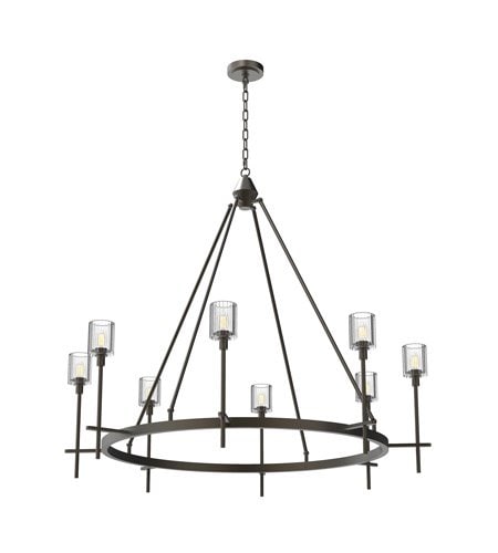 【Alora】アメリカ・Salita デザイン照明 8灯  アーバンブロンズ／リブクリスタル（Φ1168×H1049mm）