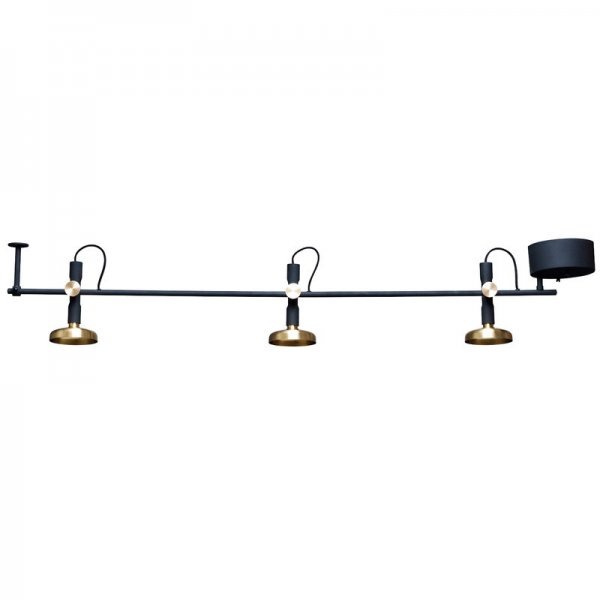 【Pholc】「Blend ceiling lamp, black-brass」シーリングライト3灯 ブラック-ブラス（W1000×H190mm)