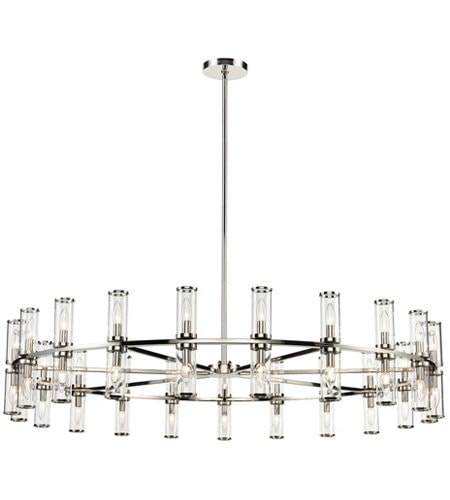 【Alora】アメリカ・Revolve デザイン照明 42灯  ポリッシュニッケル（Φ1526×H320mm）