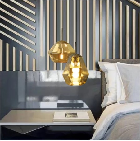 【Newrays】デザインペンダントライト照明 1灯 コッパ―／ゴールド／シルバー（H205／H340mm）