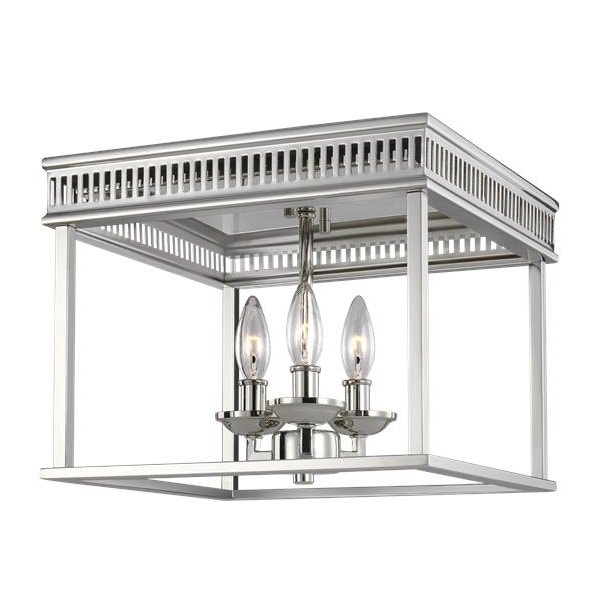 【GENERATION LIGHTING】アメリカ・シーリングライト「Woodruff」3灯（W330×L330×H250mm）