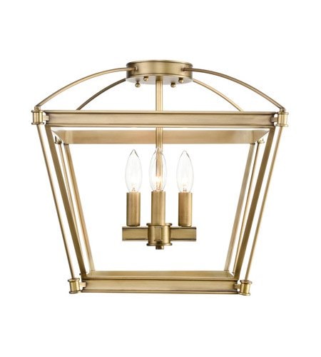 【Alora】アメリカ・Manor デザイン照明 シーリングライト4灯  ヴィンテージブラス（W421×H383mm）