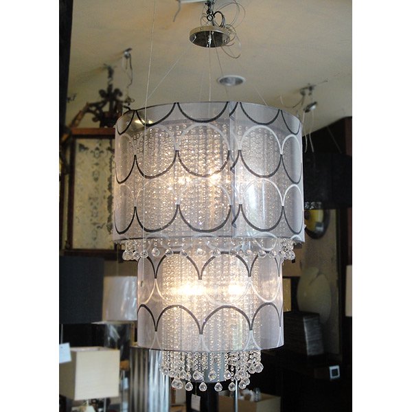 【ALABASTER】クリスタルシェードシャンデリア 8灯(W800×H930mm)