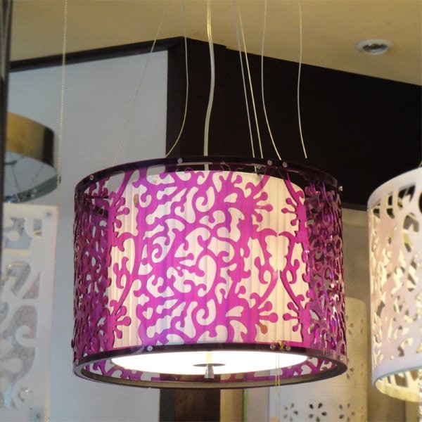 【ALABASTER】パープルシェードシャンデリア 2灯(W400×H300mm)