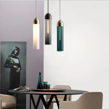 【リーズナブル】【Blinglight】デザイン照明ペンダントライト グリーン/ホワイト/スモーキーグレー/クリア (Φ100mm×H400mm )