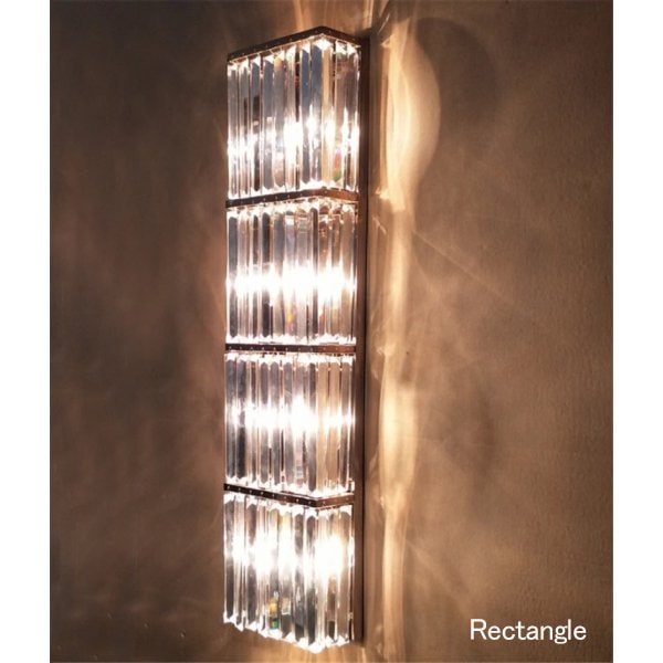 【1台在庫有！Rectangleクローム100cmのみ】デザイン照明 クリスタルウォールブラケット・ゴールド／クローム（H400～H1200mm）