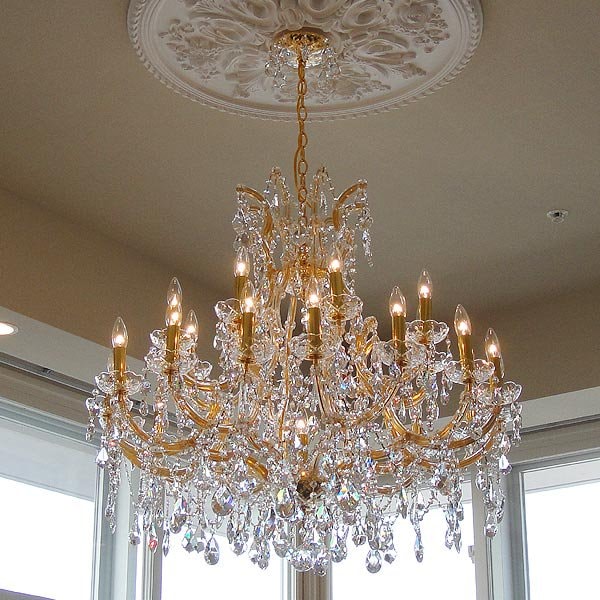 【LA LUCE】アスフールクリスタルシャンデリア 25灯(W945×H850mm)