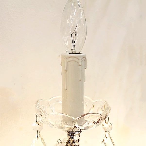 【シャンデリア部材】プラスチックロウカン (ろうそくタイプ/ツヤ有) ホワイト