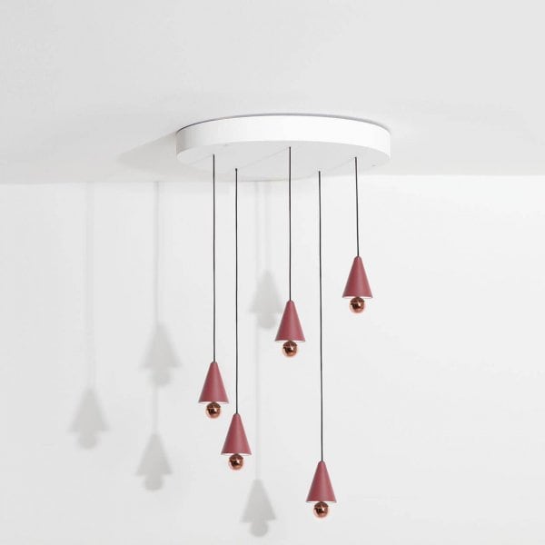 【PetiteFriture】フランス・デザイン照明「Cherry LED chandelier 」5灯Brown red (W650mm)