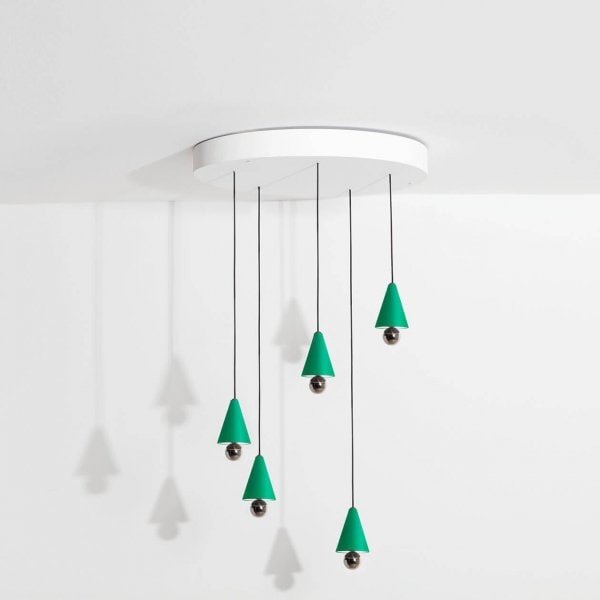 【PetiteFriture】フランス・デザイン照明「Cherry LED chandelier 」5灯 Mint green (W650mm)