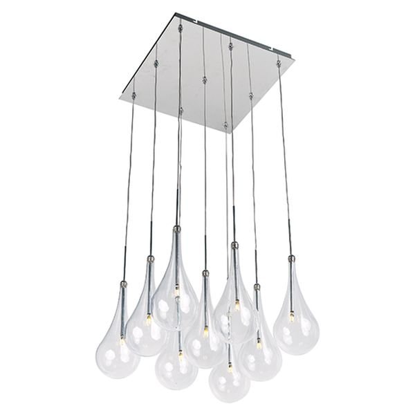 【ET2】アメリカ・シーリングペンダントライト「LARMES LED」9灯（W300×L300×H420-3570mm）