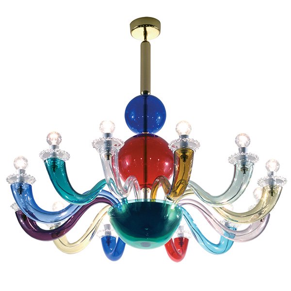 イタリア【VENINI】ヴェネチアンシャンデリア　GIO PONTI　12灯 （φ880×H770mm）