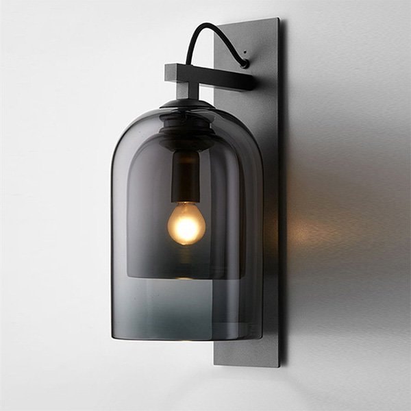 ホテルライクなブラケットライト デザイン照明 1灯 クリア／グレー／アンバー（Φ150×H340mm）