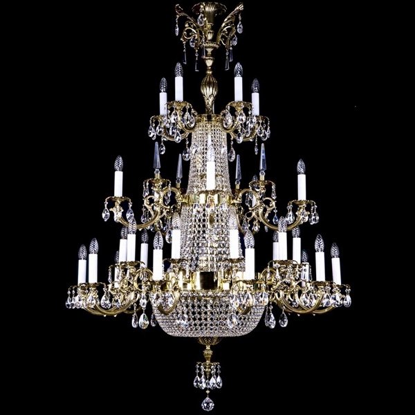 【ART GLASS】大型クリスタルシャンデリア37灯「ARABELA」（W1200×H1700mm）