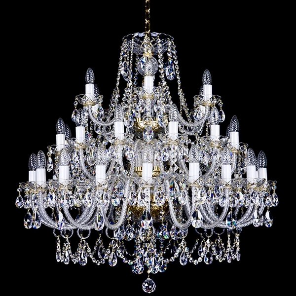 【ART GLASS】大型クリスタルシャンデリア36灯「ANDREA」(W980×H950mm)