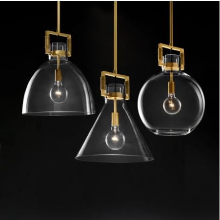 【リーズナブル】モダン照明 ペンダントライト 1灯 ブラック／ゴールド（W250×H300～H360mm） 