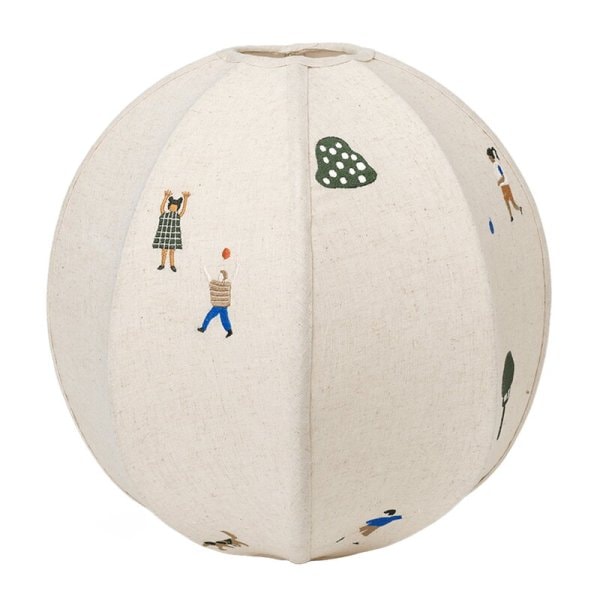 【ferm LIVING】北欧デザイン照明「The Park embroidered lampshade, off-white」ペンダントライト(Φ350×H350mm)