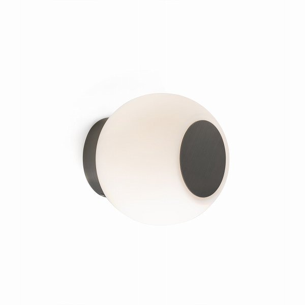 【FARO BARCELONA】「MOY」ガラスシェードウォールライト1灯・ブロンズ（φ140mm）