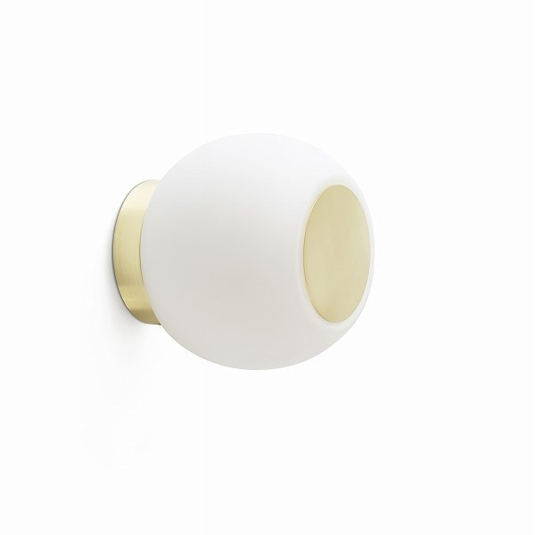 【FARO BARCELONA】「MOY」ガラスシェードウォールライト1灯・ゴールド（φ140mm）