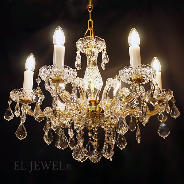 【ART GLASS】クリスタルシャンデリア「MARIA TEREZIA」6灯（W580×H430mm）